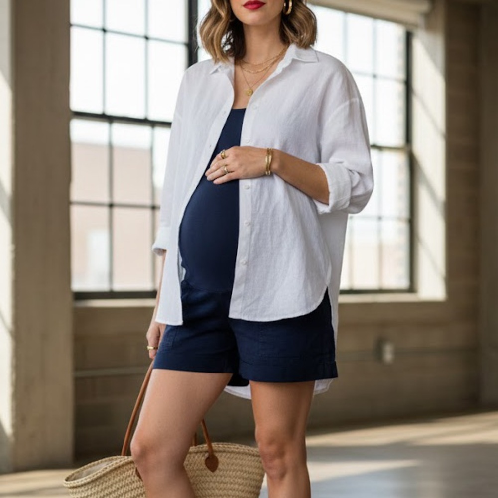 NWT H&M Dark Blue Maternity  Shorts